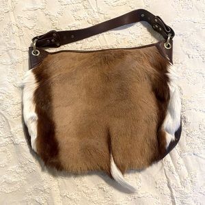 WILSON'S Springbok Hyde Fur and Leather Satchel Purse